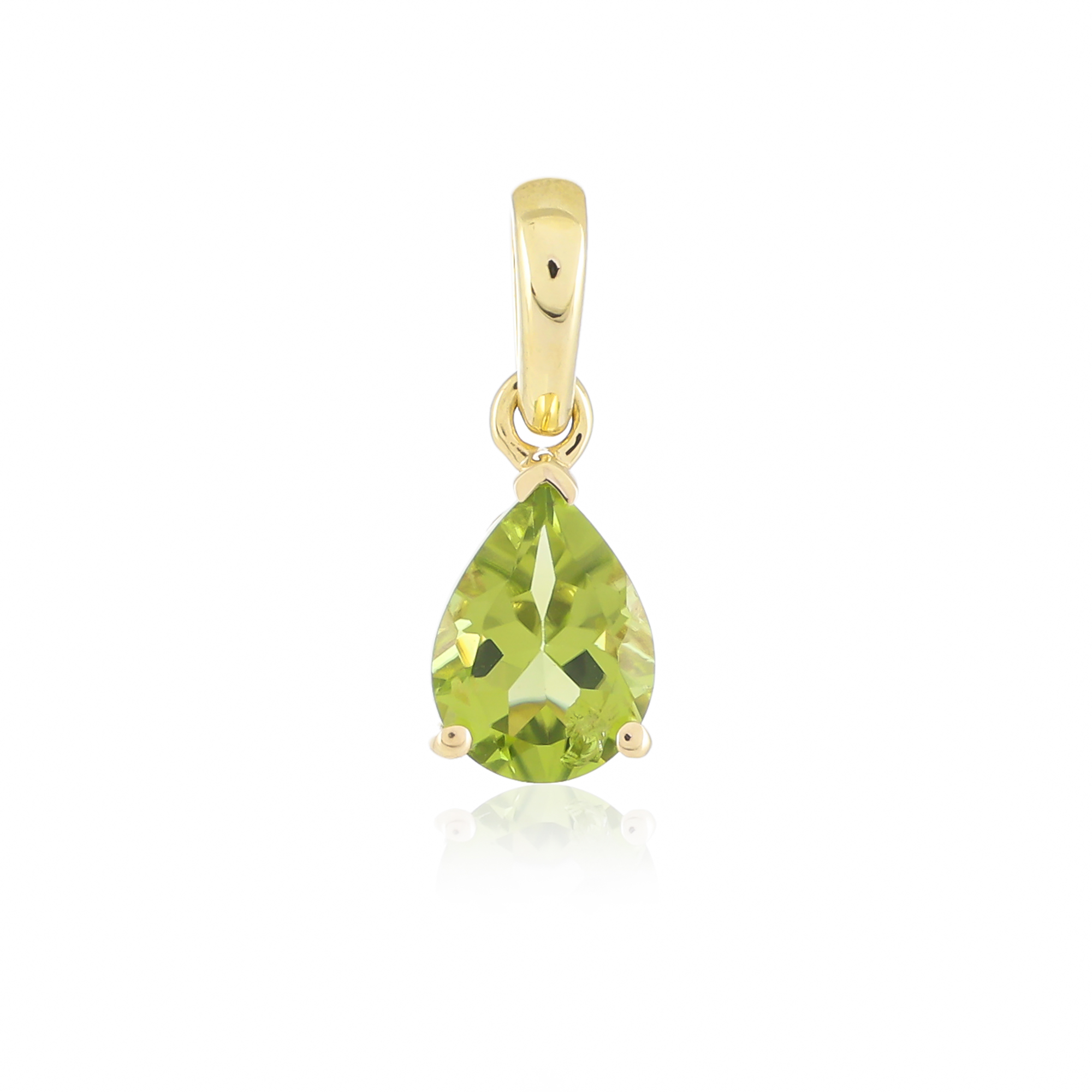 Pendentif en or jaune 18 carats, Péridot BeauReal en pierres naturelles