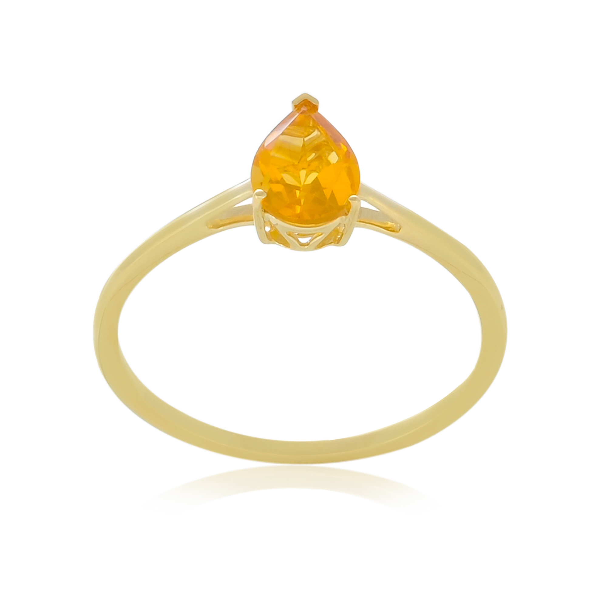 Bague en or 9 carats, Citrine BeauReal en pierres naturelles