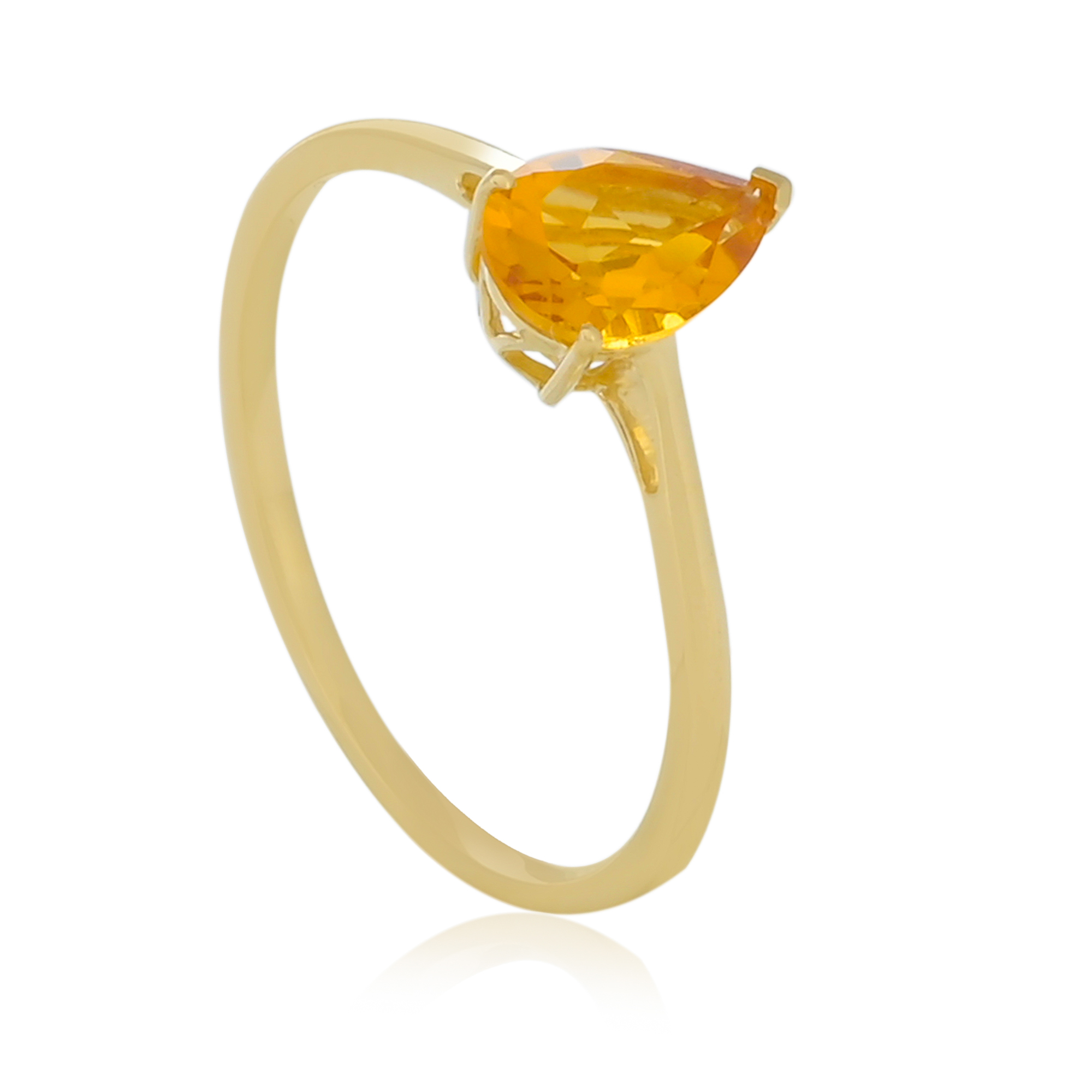 Bague en or 9 carats, Citrine BeauReal en pierres naturelles