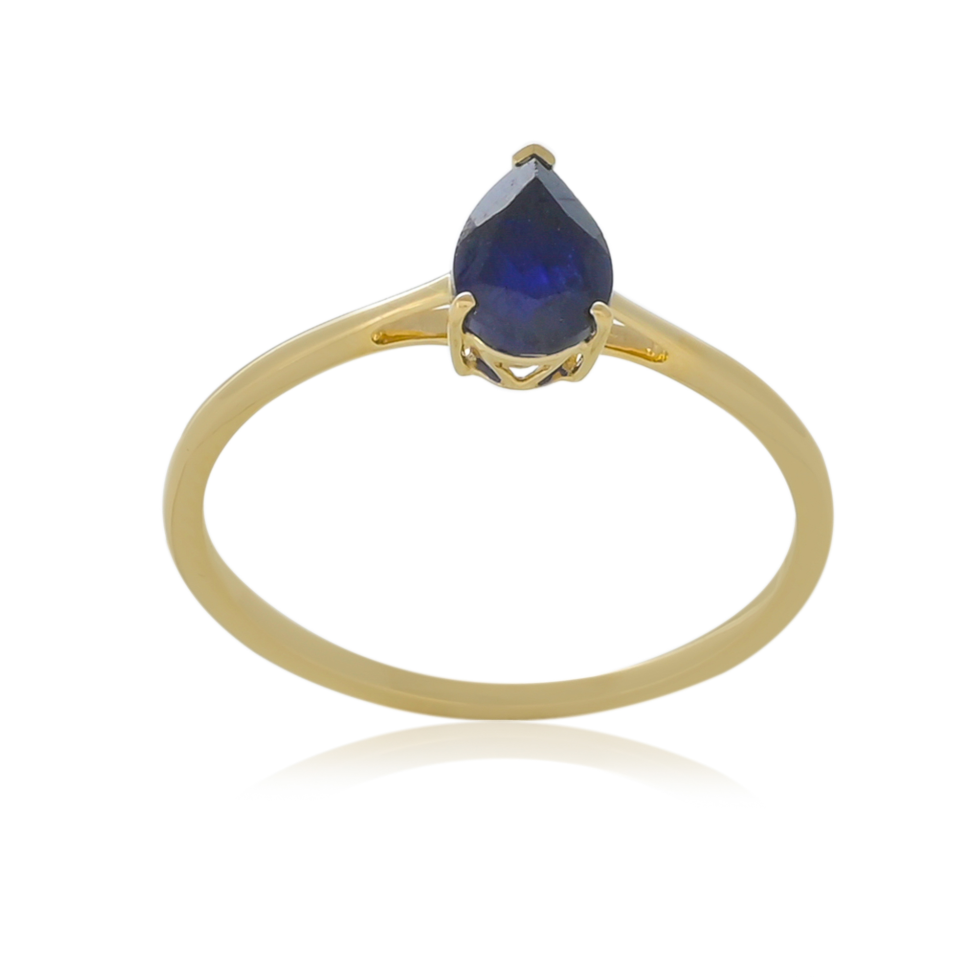 Gold ring 9 carats, Sapphire BeauReal en pierres naturelles