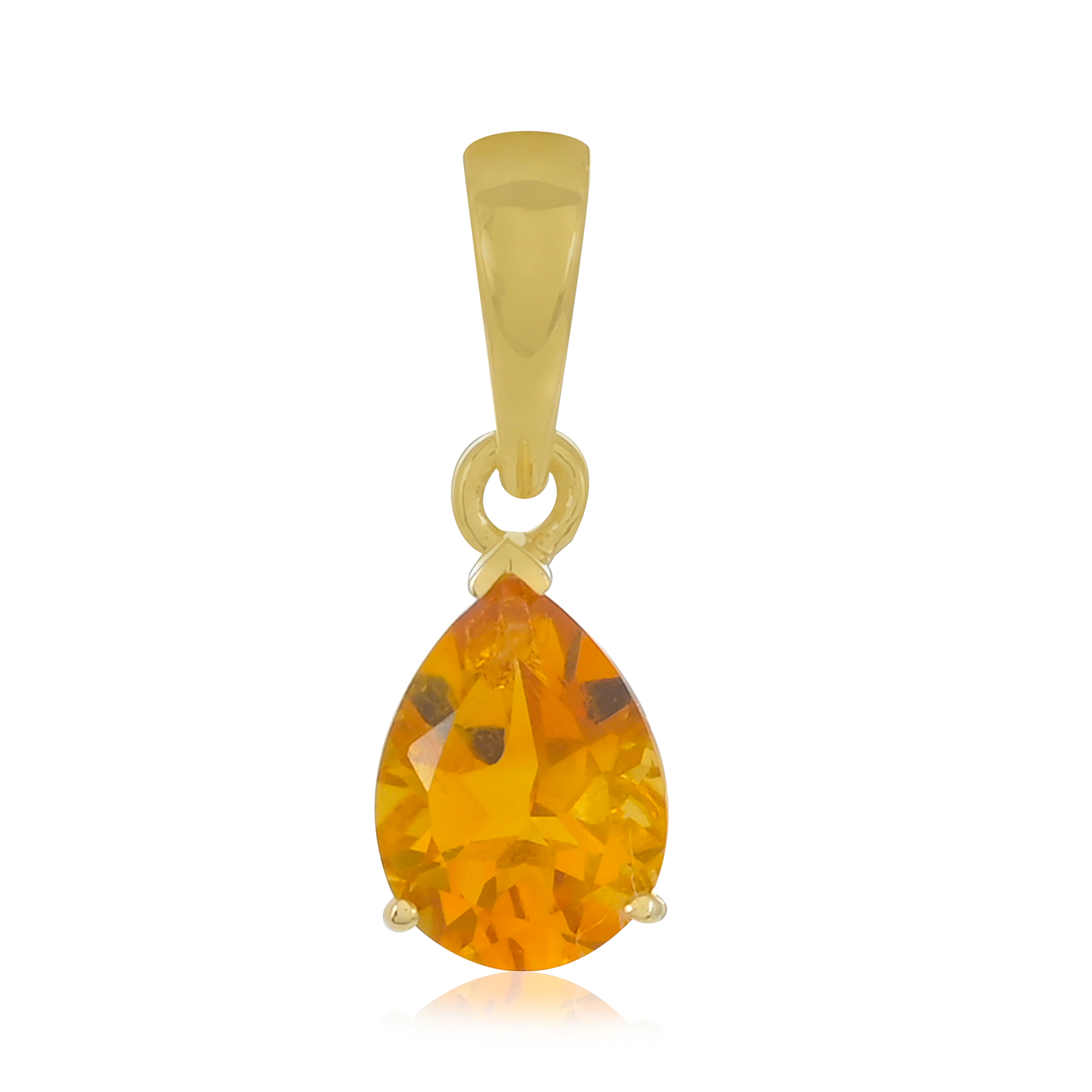 Pendentif en or 18 carats, Citrine BeauReal en pierres naturelles