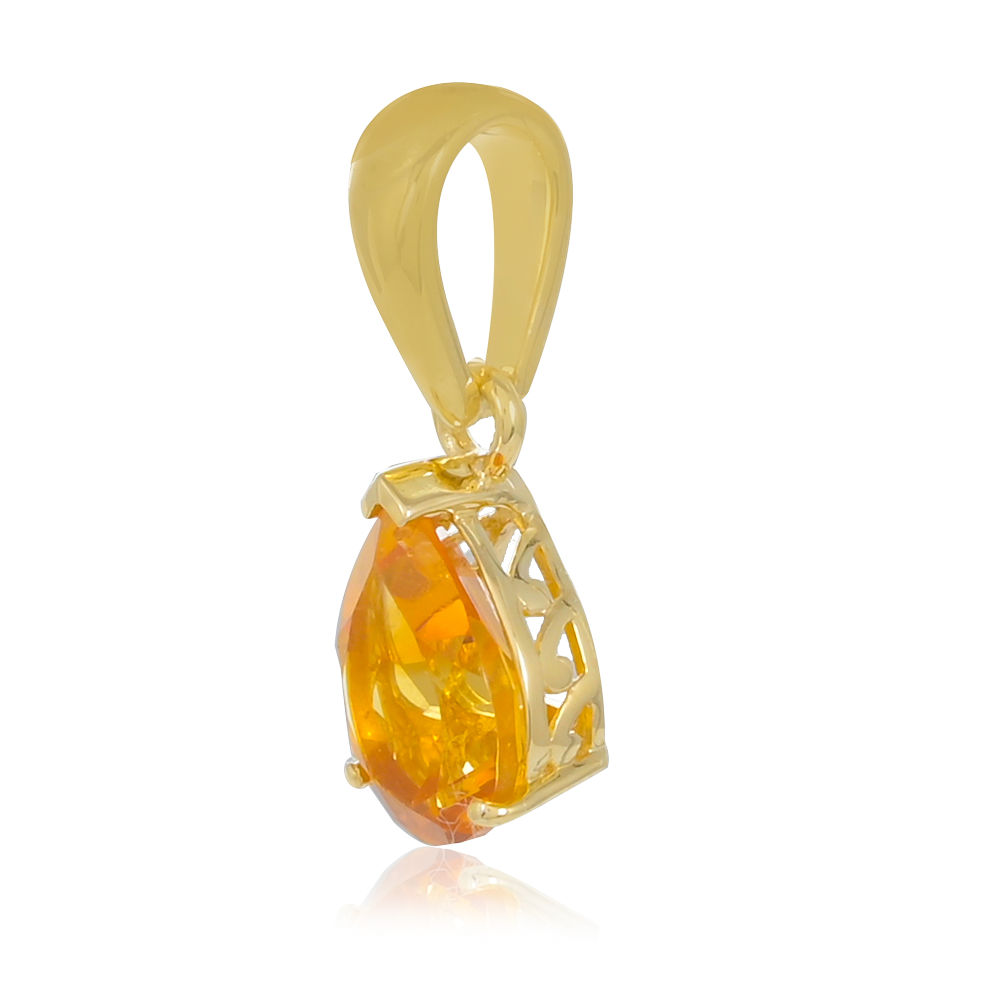 Pendentif en or 18 carats, Citrine BeauReal en pierres naturelles