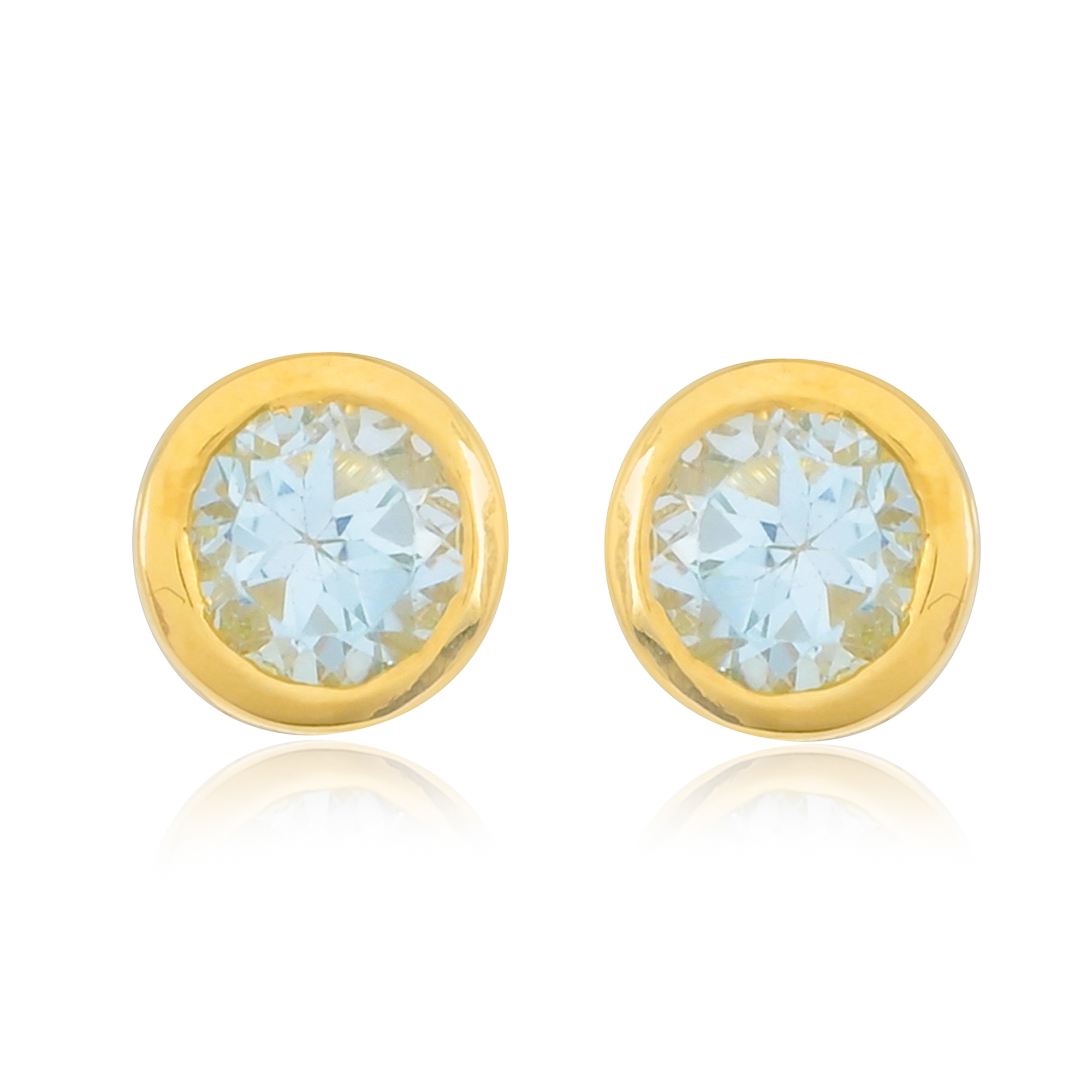 Boucles d'oreilles en or 9 carats, Topaze bleue BeauReal en pierres naturelles