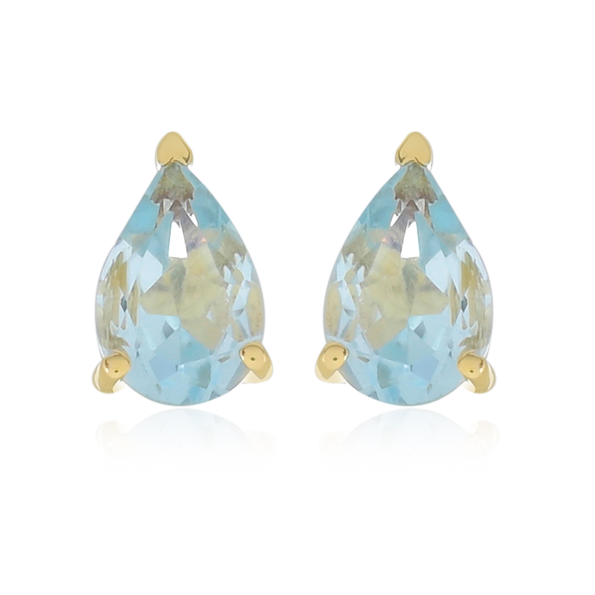 Boucles d'oreilles en or 9 carats, Topaze Bleue BeauReal en pierres naturelles