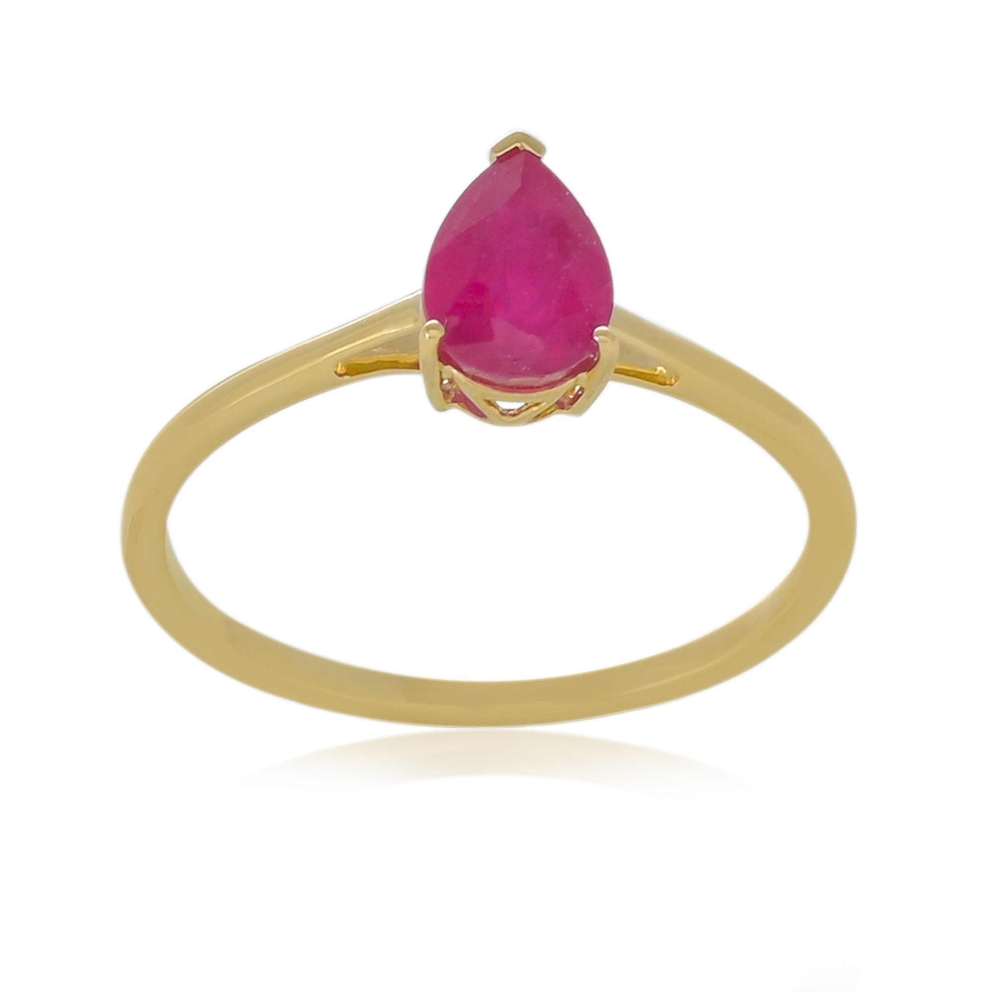 Bague en or 9 carats, Rubis BeauReal en pierres naturelles