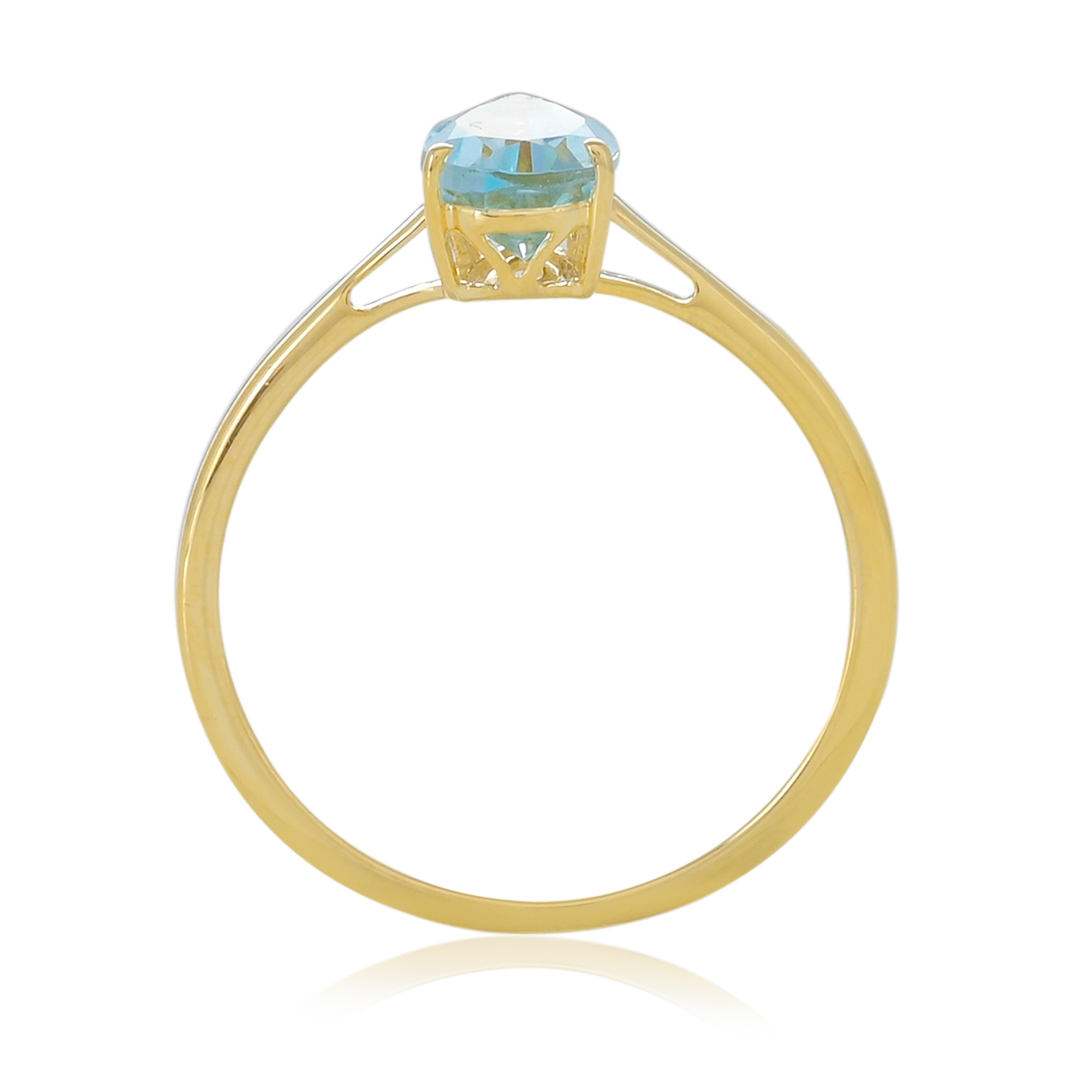 Bague en or 9 carats, Topaze Bleue BeauReal en pierres naturelles