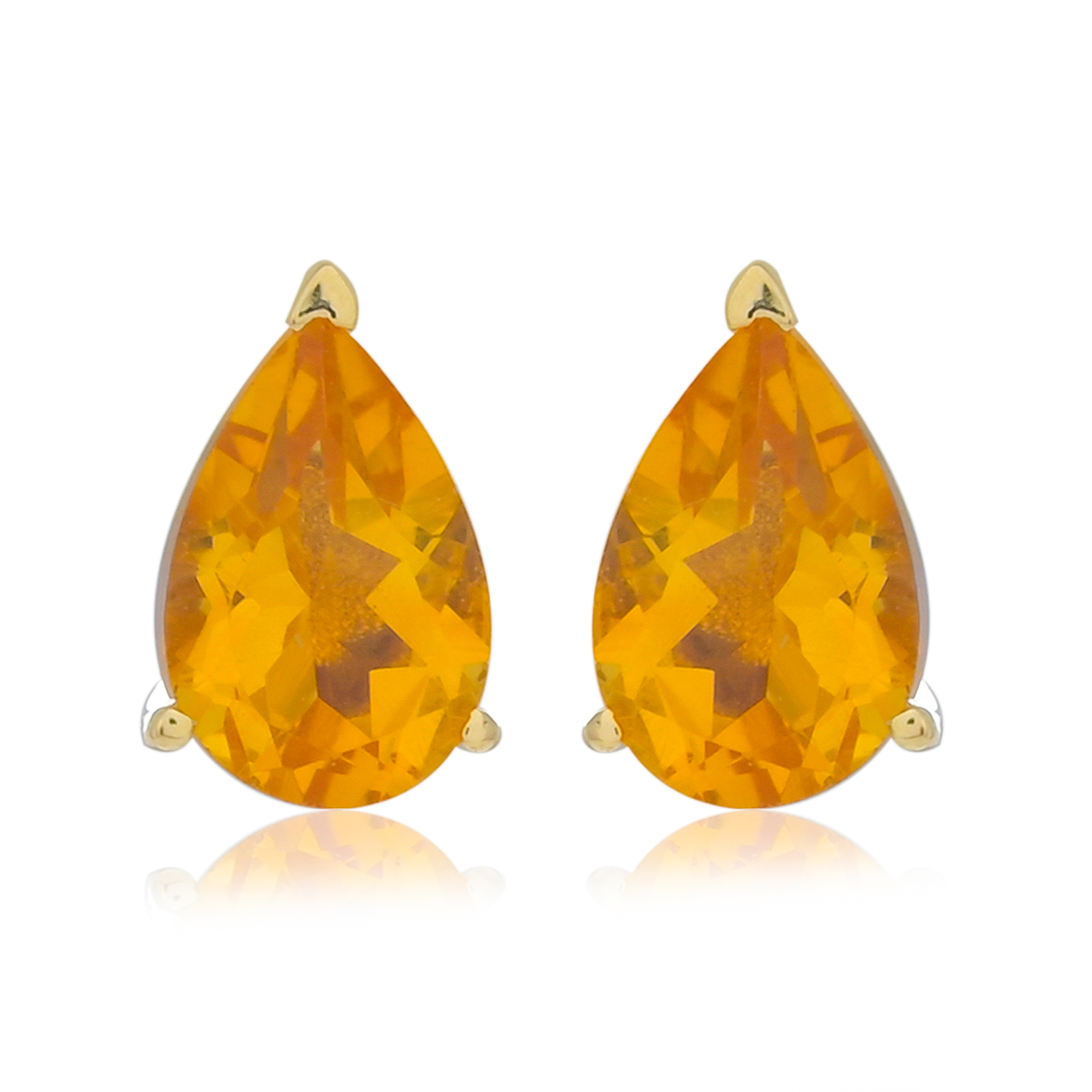 Boucles d'oreilles en or 18 carats, Citrine BeauReal en pierres naturelles