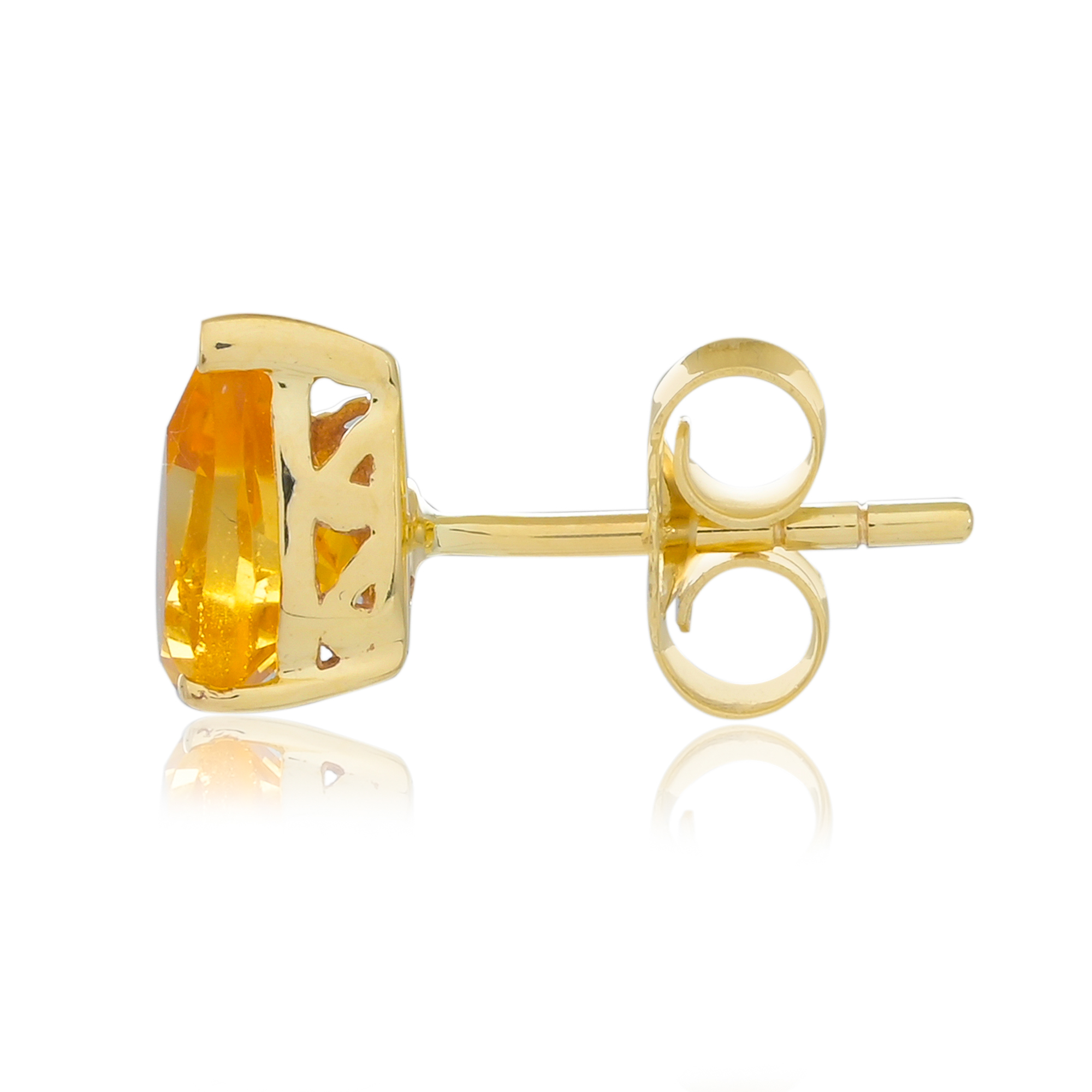 Boucles d'oreilles en or 18 carats, Citrine BeauReal en pierres naturelles