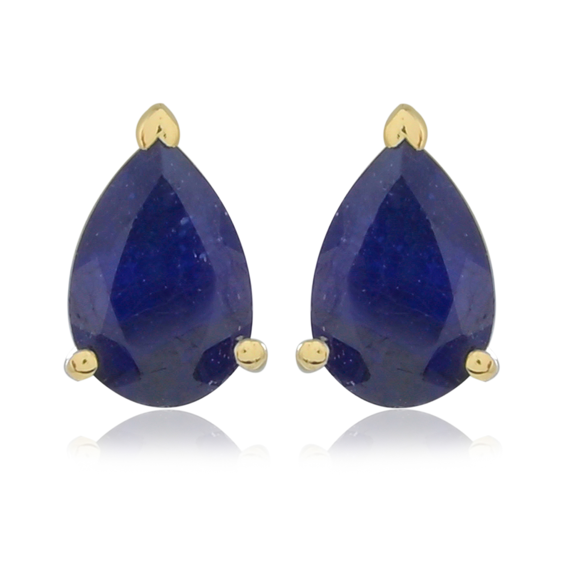 Boucles d'oreilles en or 18 carats, Saphir BeauReal en pierres naturelles