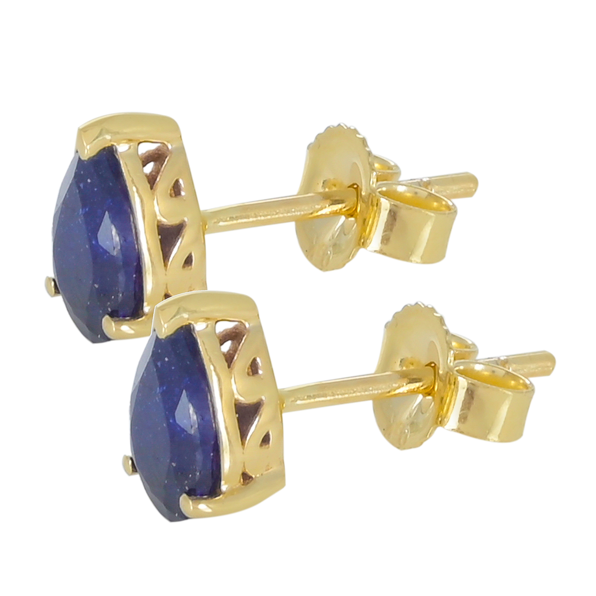 Boucles d'oreilles en or 9 carats, Saphir BeauReal en pierres naturelles